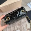 French Patent Leather Lambskin Designer Quilted Bags Womens Black Handbags Wallets Vintage Check Matelasse Metallic Turnbuckle Cro267Z