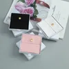 Sieradenzakken Wit papierdoos en katoenen tas voor inpak Organisator oorbellen Display Chic Huidige sets Huwelijk Kerstcadeau