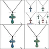 Pendant Necklaces Jesus Cross Pendant Color Changing Temperature Sensing Necklace Women Children Necklaces Fashion Jewelry Drop Deli Dhynx