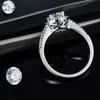 Solitärring, klassische runde Taschenfassung, 925er Silber, hohe Reinheit, D-Farbe, VVS1, im Labor erstellter Originaldiamant für Damen 221119