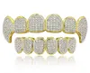 Hip Hop Jewelry Mens Grills 18K Gold Plated All Iced Out Diamond Grillz Teeth Bling Shiny Rock Punk Rapper6913747