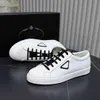 Perforated enamel metal triangle sports shoes men's brushed leather white black men's high-quality casual walking EU38-46 original box