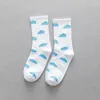 Women Socks Female Sky Blue Small Fresh White Cloud Student Sports Tide Couple Hip-hop Skateboard