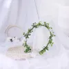 Dekorativa blommor Flower Crown Bridal Green Leaf Headpiece Garland Halo Maternity Po Shoot Headband Wedding