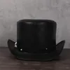 Bérets femmes chapeau haut de forme en cuir président traditionnel Fedoras magicien dame Cosplay casquettes de fête livraison directe 3 taille 13 CM