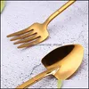 Forks Soid Spide Spoon Fork Grade Food Coffee in acciaio inossidabile Mestrimento di cucchiai Cucina da pranzo Posate Droping Delivery Garden Bar Dhzlh