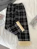 Pantaloni da donna Capris JMPRS Fashion Warm Plush Thick Plaid Women Casual Pantaloni larghi larghi Pantaloni coreani Streetwear Straight Student 221121