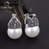 Charm Lotus Fun Real 925 Sterling Silver Natural Mother of Pearl Arrings Fine Jewelry Amply Fashion Drop for Women Brincos 221119