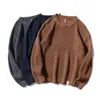 Men's Sweaters Men's Solid Color Loose Knitted Sweater Autumn Fashion Harajuku Long Sleeved Shirt Large Size Men's Jumpers Round Neck Top M2XL 221121