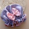 Hats 2022 Fashion Baby Baby Feal Caps Bow Knotted Children's Folds Silk Satin Kids Accsions