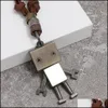 Colliers pendentifs Rétro Métal Mobile Robot Pendentif Collier Réglable En Cuir Chaîne Colliers Pour Femmes Hommes Bijoux De Mode Drop D Dhdyf