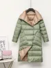 Piumino da donna Parka invernale Donna Parka Double Face Giacca lunga Dolcevita Anatra bianca Monopetto Capispalla caldo 221121