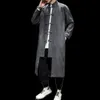 Herenjassen Chinese traditionele kleding losse plus size mantel Retro Tang Suit Long Cardigan Ethnic Style Oversized Trench Coat Men Clothing 221121
