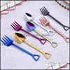 Forks Soid Spide Spoon Fork Grade Food Coffee in acciaio inossidabile Mestrimento di cucchiai Cucina da pranzo Posate Droping Delivery Garden Bar Dhzlh