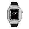 Ap Watches Mod Kit Smart Straps Alloy Ram Fodral Passar Silikon Armband Band Bärbart ersättning för Apple Watch Series 3 4 5 6 7 8 SE iWatch 44 45mm