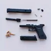 Gun Toys Hot Portable Toy Gun Model Keychain Alloy Empire Glock G17 Pistol Shape Weapon Mini Metal Shell Ejection Free Assembly With Box T221105