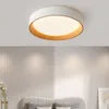 Lustres Nordic LED Chambre Ultra-mince Rond Salon Lampe D'éclairage Simple Ménage Plafonniers Et Lanternes En Bois Massif