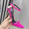 Designer High Heel Sandals High Women Heels Party Shoes Classic Tom Sexy Leather Strappy fashion Luxurious Padlock Decorate Metal Summer Sandal Ankle Strap