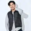 Men's Down Plus Size 5XL 6XL Lightweight Water-Resistant Packable Puffer Vest Black Gray Sleeveless Jacket