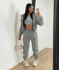 Womens Two Piece Pants TIAMO 3 Sets Outfits Fashion Solid Color Plush Hooded Sweater Harun Sports Casual Suit Wholesale Drop 221121