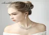 Fashion Wedding Bridal Jewelry Sets Party Collar Parring Jewelery Juego de joyas SimulatedPearl Accesorios de joyería 150362021289