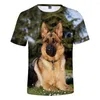 Erkek Tişörtleri Erkekler/Kadın Tshirt 3d Baskı Alman Çoban Köpek Gömlek Zeki Hayvan T-Shirts Kısa Kollu Cosplay Street Giyim