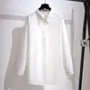 Camiseta feminina tshirt ladies primavera outono de tamanho grande para mulheres grandes de manga comprida larga algod￣o branco camisa 3xl 4xl 5xl 6xl 7xl 221121