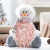 Kerstdecoraties roze plush angel meisje sneeuwman Santa Claus eland poppen kerstboomdecoratie vrolijke kinderen geschenken navidad