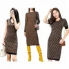 Designer Women Casual Knitted Dresses Classic Vintage Knit Dress Fashion Womens Letter Pattern Long Sleeve Clothing Autumn Knits