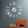 Horloges murales 3D bricolage grande horloge Design moderne muet numérique acrylique miroir auto-adhésif salon décor à la maison cadeau de noël