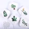 Piatti 8 pollici verde ceramica pianta porcellana piatto dessert frutta torta vassoio regalo ceramica 1 pezzo