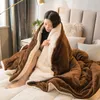 Couvertures Lit d'hiver Couleur unie Polaire Jette adulte épais chaud canapé couverture super doux housse de couette luxe 221119