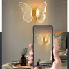 Wall Lamp LED Butterfly Nordic Indoor Lighting Modern Light Bedside Bedroom Night Christmas Home Decoration Sconce