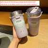 Water Bottles Double Stainless Steel Coffee Thermos Mug Silicone Portable Straw Car Vacuum Flask Travel Insulated 221119