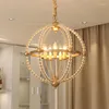 Lustres de lustres globo lustre dourado esferas de cristal de cristal de cristal iluminação redonda moderna no quarto de jantar/sala de estar 5