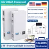 48V 200Ah LiFePO4 Powerwall 배터리 10240Wh 내장 16S 200A BMS 220-240VAC 5Kw 인버터 플러그 플레이 태양열 오프/온 그리드 세금 없음