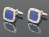 Luksusowe spinki do mankietów Audemais Plguet dla francuskiego mankiety Srebrny Blue Octagon Mankiet Mankiet jako drużbowie noszą biżuterię mankiet fnq