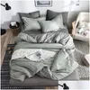 Set di biancheria da letto Ab Side Bedding Solid Simple Modern Duvet Er Set King Queen Fl Biancheria da letto doppia Brief Sheet Flat Drop Delivery Home Garde Dh0Hu