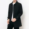 Herrjackor Autumn Winter Casual Overrock tjock vindbrytare kappa plus storlek lång svart trenchrock manlig ytterkläder pojkar trench xxxl 4xl 221121