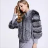 女性の毛皮XS-4XLファッション冬の女性贅沢なフェイクコートステッチジャケット厚い温かいアウトウェアフェミニノL1715