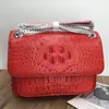 Bolsas de noite autênticas crocodilo de crocodilo feminino lady lady casual mensageiro bolsa de jacaré genuíno couro ombro único feminino