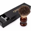 Razors Blades Qshave Classic Safety Razor med 100 Pure Badger Hair Shaving Brush med stativh￥llare f￶r Double Edge Razor 221119