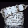 B￤lten Minority Girl Rhinestone Belt Crystal Dekorera h￶gkvalitativt l￤der 3,8 cm stort f￶r Woman Man Luxury Diamond