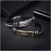 Bangle Stainless Steel Buckle Bracelet Bangle Cuff Sile Wristband For Women Men Fashion Jewelry Drop Delivery Bracelets Dhcuj
