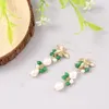 Dangle Earrings Real Freshwater Pearl For Women Gift Leaf Drop Natural Stone Fine Jewelry