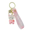 Keychains Creative Cute Resin Crystal Bear Keychain Cartoon Doll Couple Bag Car Pendant Friend Holiday Birthday Gift Keyring Wholesale T220909