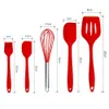 5pcs/lot Silicone Cooking Tool Sets Includes Small Brush Scraper Large Scraper Egg Beater Spatula for Baking and Mixing Wholesale C1121