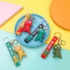 Keychains Cute Cartoon PVC Soft Plastic tredimensionell docka bilväska Pendant Keyring Creative Fierce Little Dinosaur Keychain Jewelry T220909