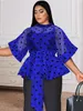 نساء زائد الحجم tshirt مثير انظر من خلال قمم 34 Sleeve Black Polka Dot Organze White Orange Women Party Party Plus Plus بالإضافة إلى قميص الحزام مع حزام 221121