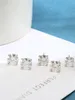 Charm Diamond 925 Placcato argento Platino Placcato oro 18 carati Orecchino a bottone Ordine all'ingrosso Orecchini personalizzati con confezione regalo gioielli 221119